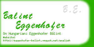balint eggenhofer business card