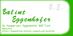 balint eggenhofer business card